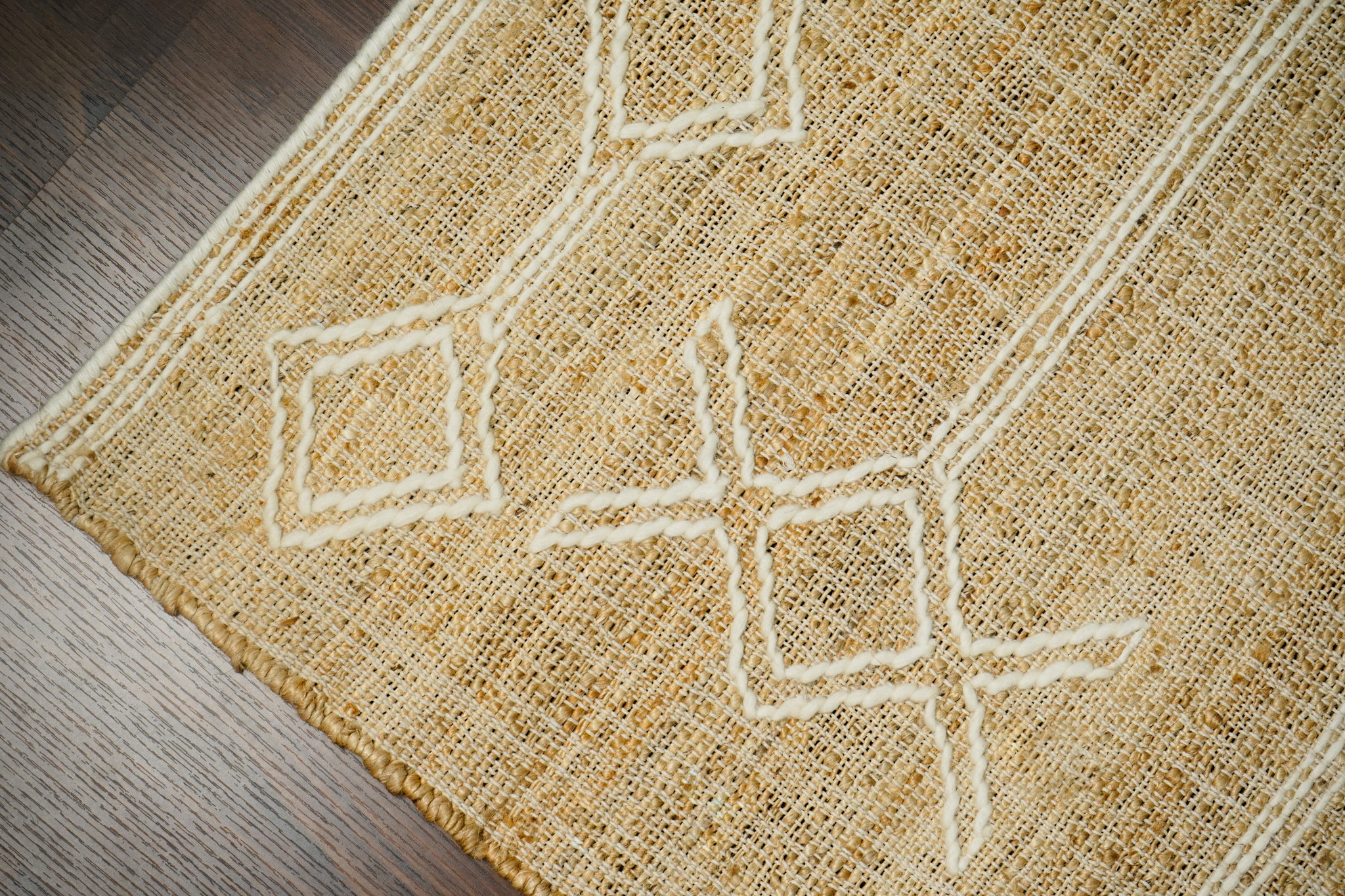 Abstract Flat Weave Natural Jute Area Rug - Contemporary Modern Boho ...