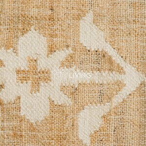 Natural Floral Jute Rug, Contemporary Boho Decor, Flower Pattern, Eco-Friendly Flat Weave image 10