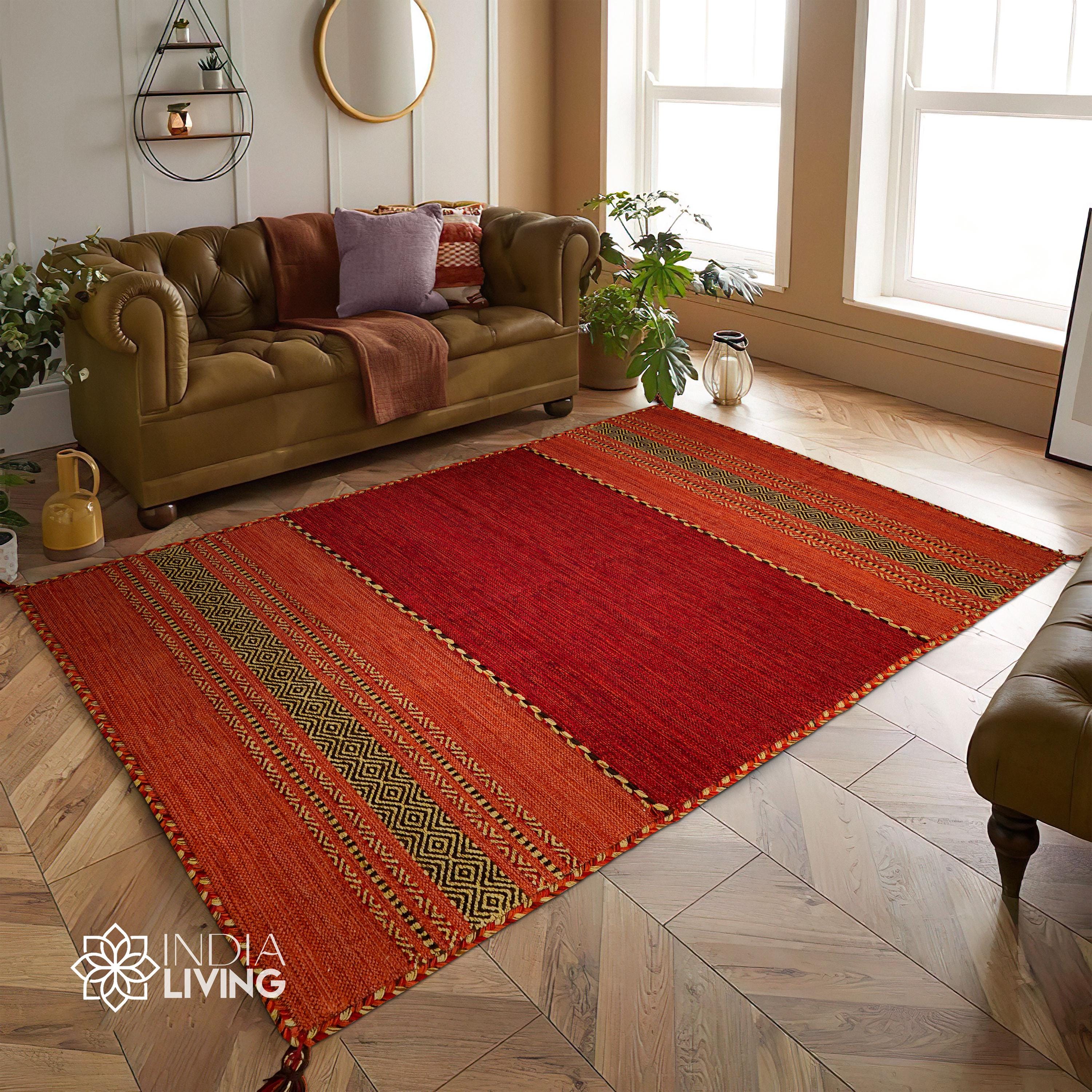 Indian Dhurrie Rug - Etsy Indian Dhurrie Rug - Etsy