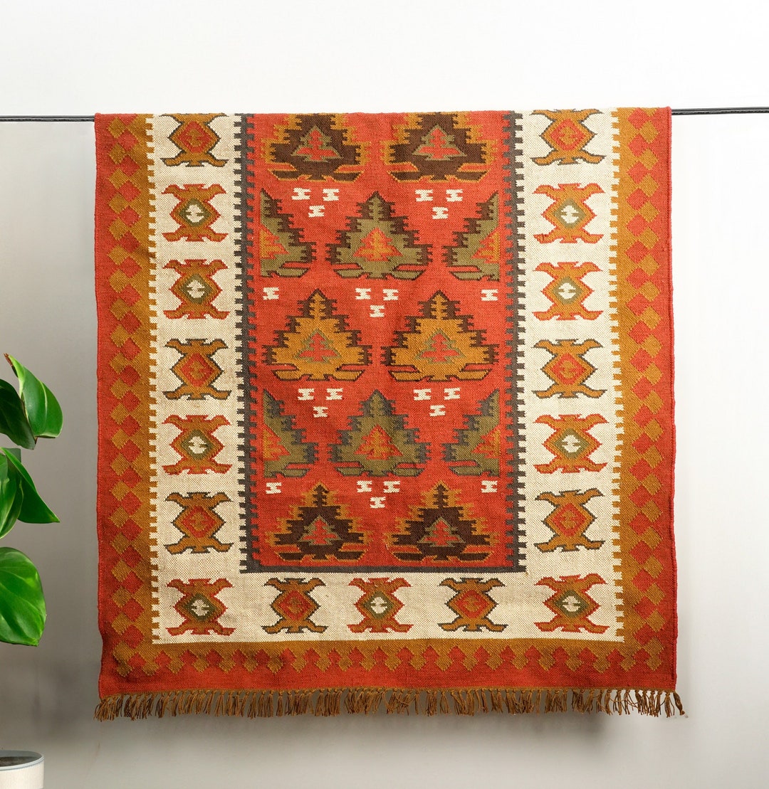 Native American Kilim Rug Christmas Decor Rug, Indoor Rug, Southwestern
