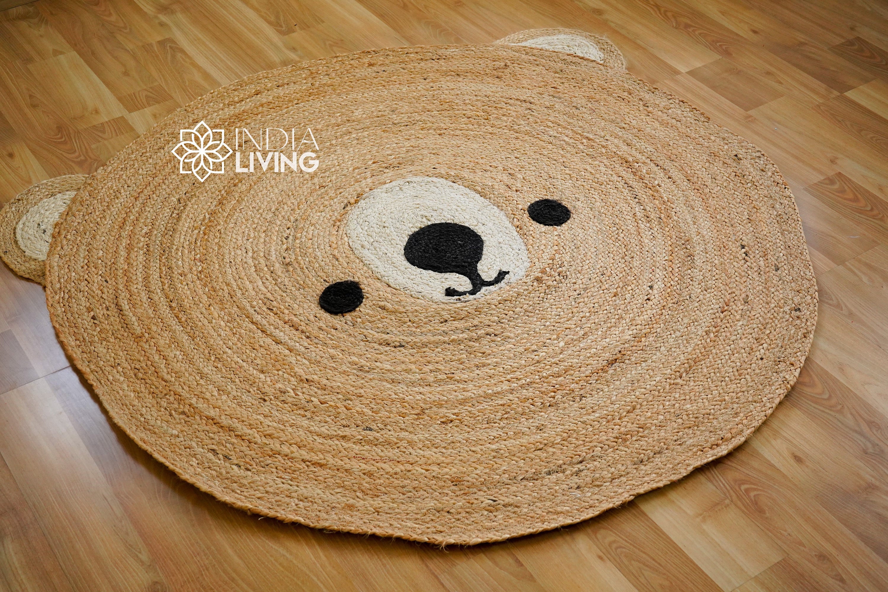 Teddy Rug, Kids Nursery Mat, Jute Round Mat - Perfect for Nurseries ...