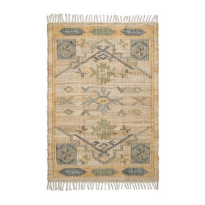 Alfombra de yute estilo boho verde salvia natural tejida a mano, alfombra de yute de decoración escandinava de estilo marroquí, hecha a medida en todos los tamaños imagen 3