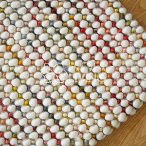 Multi Blend Chunky Looped Wool rug - Colourful Wool Carpet - Funky Decor for Kids Room, Pet Friendly, Customization available