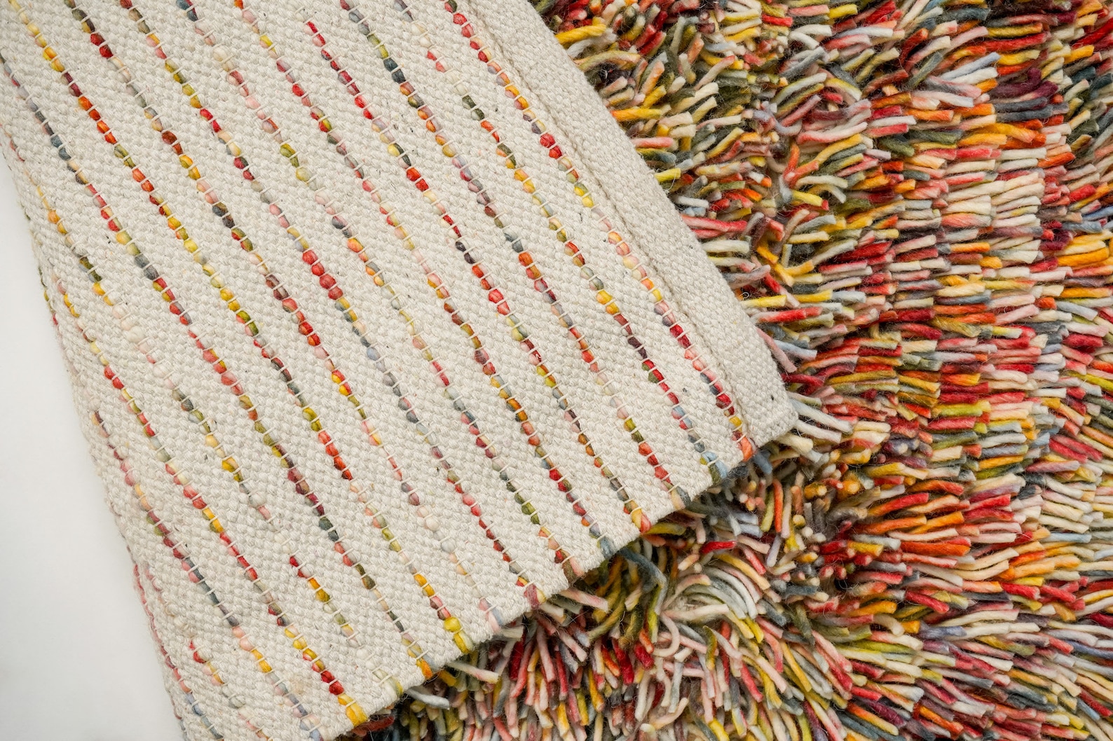 Rainbow Felted Custom Shag Rug, Premium Wool, Multi Coloured, Funky ...