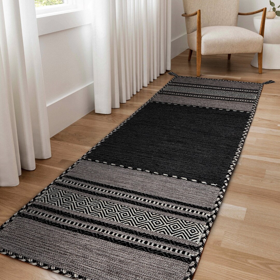 Grey Runner Rug 2x6 Ft Contemporary Grey Ethnic Runner 3x8 - Etsy