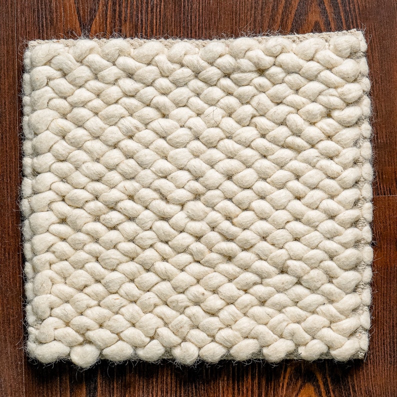 Bumpy Wool Rug Natural Ivory Chunky Wool Rug - Handwoven Scandinavian Cozy, Custom ...