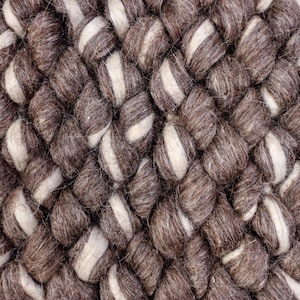 Handwoven Brown Ivory Scandinavian Chunky Cashew Weave Style Wool Loop Rug, Cozy Modern Natural wool Carpet, Customization available