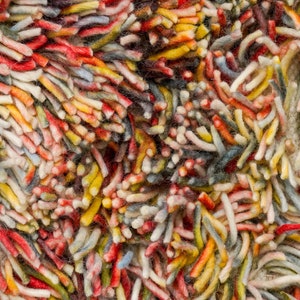 Rainbow Felted Custom Shag Rug, Premium Wool, Multi Coloured, Funky ...