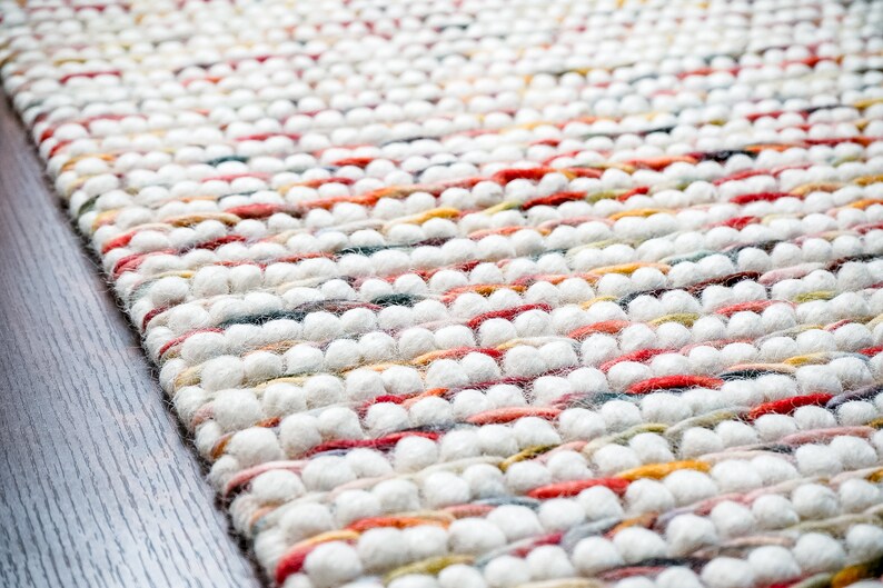 Bumpy Wool Rug Multi Blend Custom Made Chunky Looped Wool Rug, Soft, Colourful Funky ...