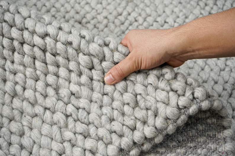 Chunky Wool Rug - Handwoven Cozy Weave Thick Pile, Custom Made - 5 ...