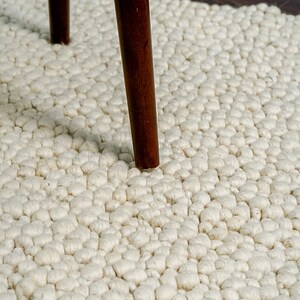 Bumpy Wool Rug Natural Ivory Chunky Pebble Wool Rug - Handwoven Scandinavian Modern ...
