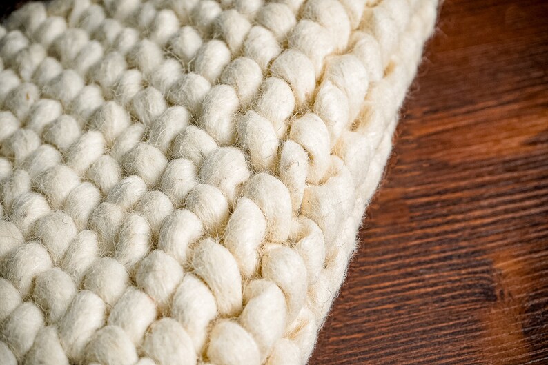 Bumpy Wool Rug Natural Ivory Chunky Wool Rug - Handwoven Scandinavian Cozy, Custom ...