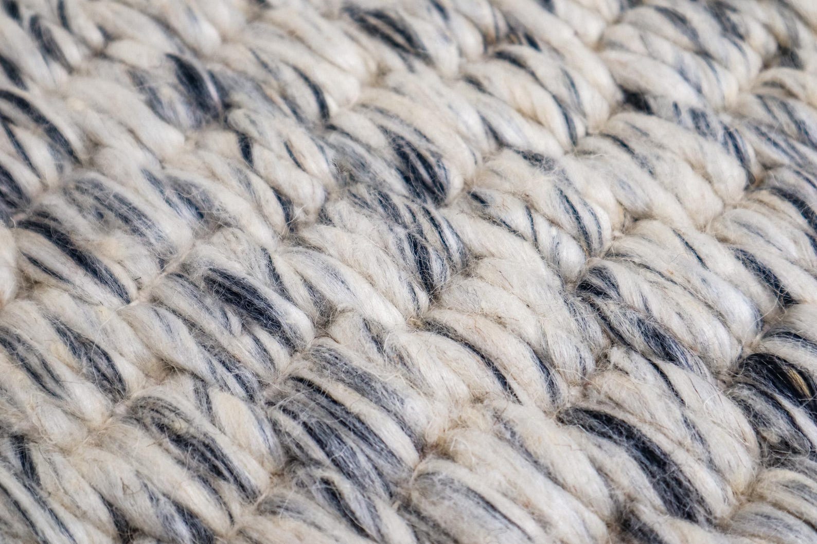 Chunky Wool Braided Rug, Neutral Grey Textured Rug, Handwoven Custom ...