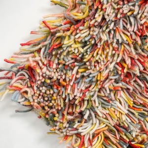 Rainbow Felted Custom Shag Rug, Premium Wool, Multi Coloured, Funky ...