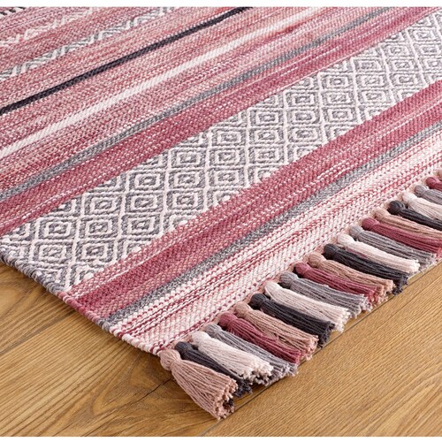 Pink Multi Striped Kilim Area Rug for Living Etsy
