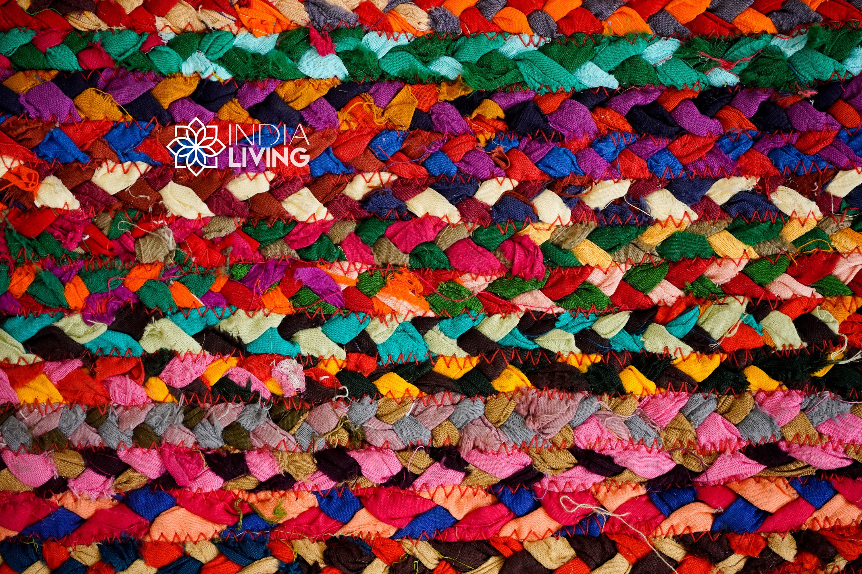 Multi Chindi Rainbow Rag Rug - Handcrafted Recycled Cotton Home