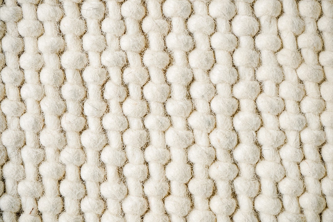 Ivory Magic Loop Chunky Wool Rug - Hand Woven Modern Scandinavian Style ...