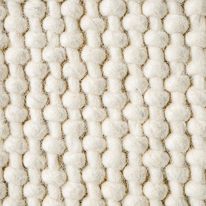 Ivory Magic Loop Chunky Wool rug - Hand woven Modern Scandinavian style indoor wool rug -Customization available