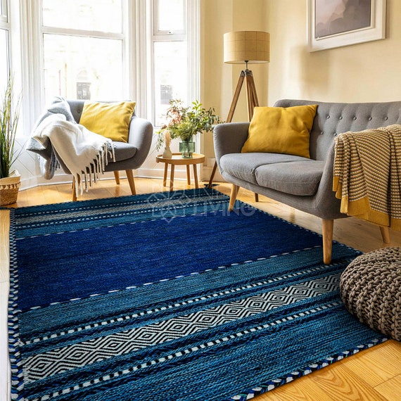 Indigo And Yellow Living Room