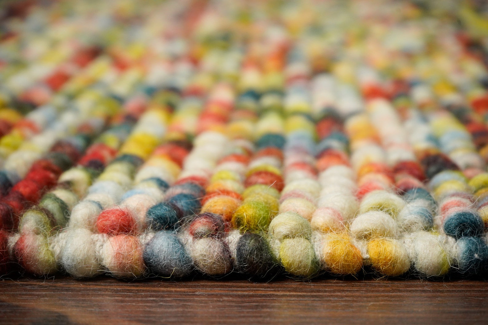 Rainbow Chunky Wool Loop Rug Hand Knotted, Multi Coloured, Soft, Funky ...