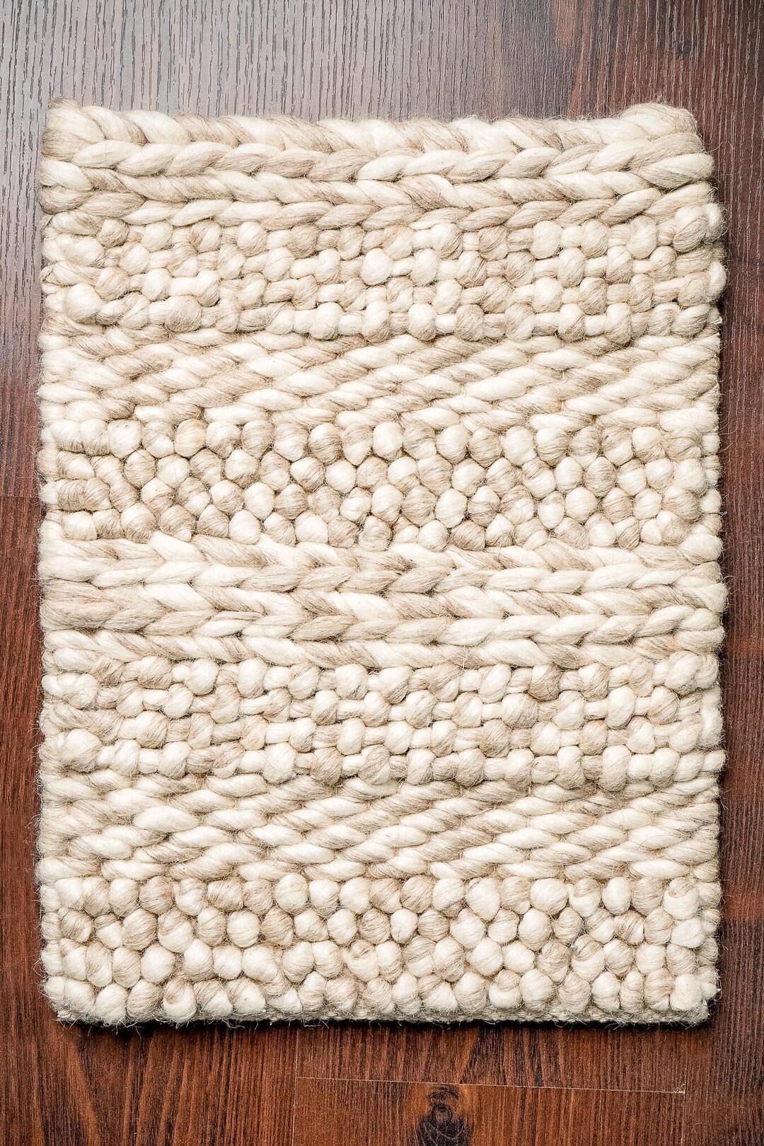 Handwoven Multi Patterned Chunky Scandinavian Decor Indoor Wool Rug ...