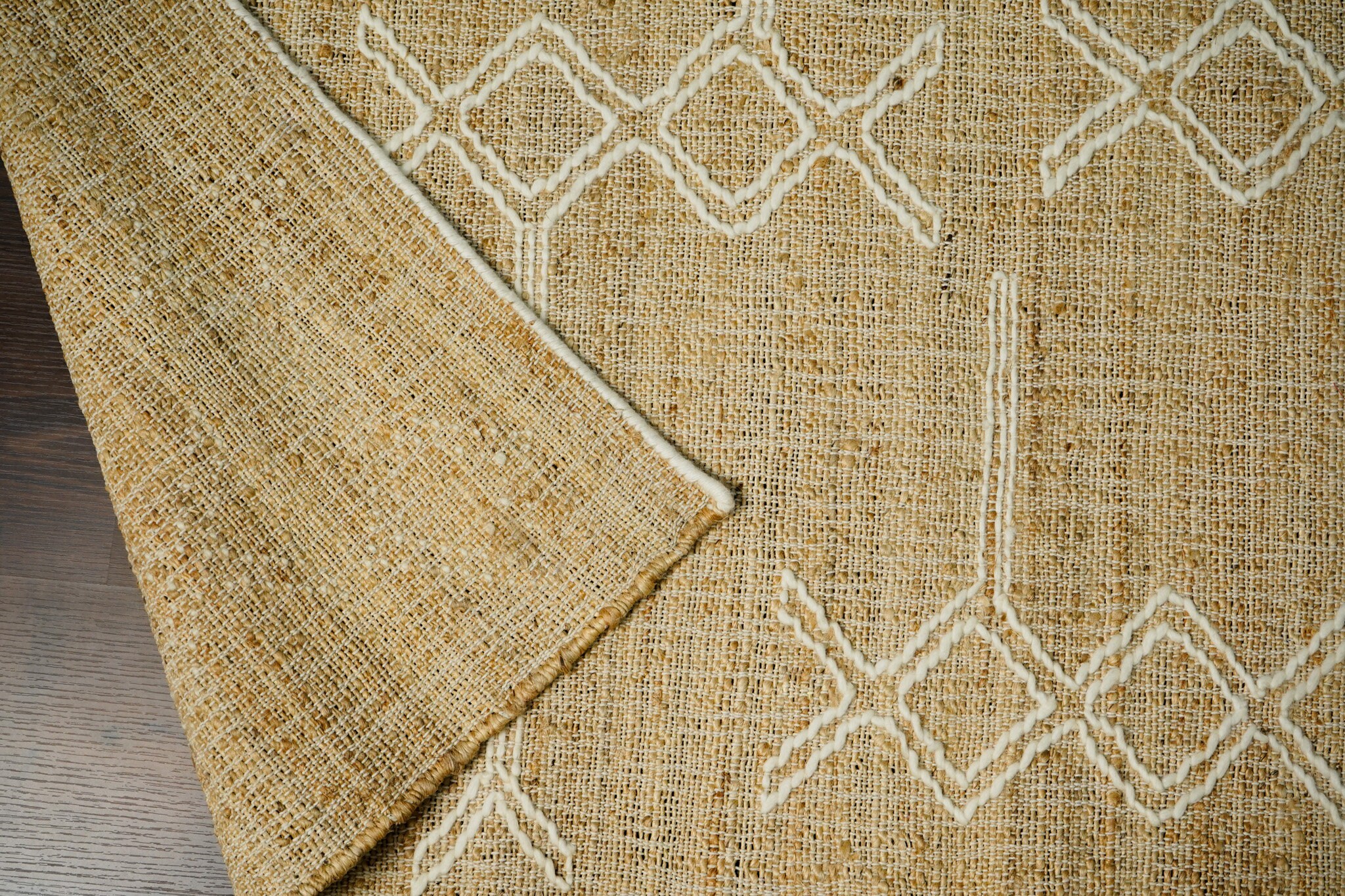 Abstract Flat Weave Natural Jute Area Rug - Contemporary Modern Boho ...