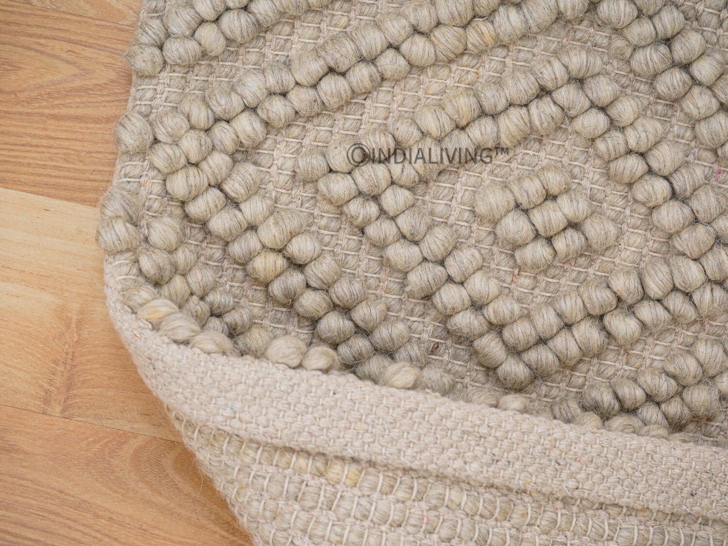 Large Loop Wool Rug Handwoven Beige Chunky Loop Wool Rug, Soft, Knotted Wool Carpet ...