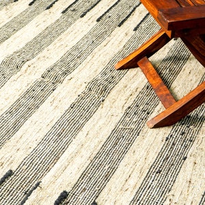 Hand woven Modern Scandinavian decor Abstract style Striped Flat weave premium wool area rug, Custom made in all sizes