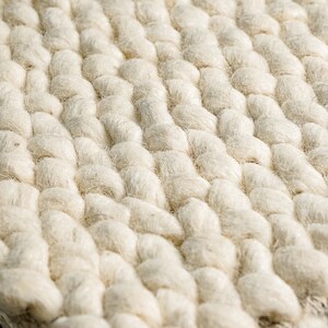 Bumpy Wool Rug Natural Ivory Chunky Wool Rug - Handwoven Scandinavian Cozy, Custom ...