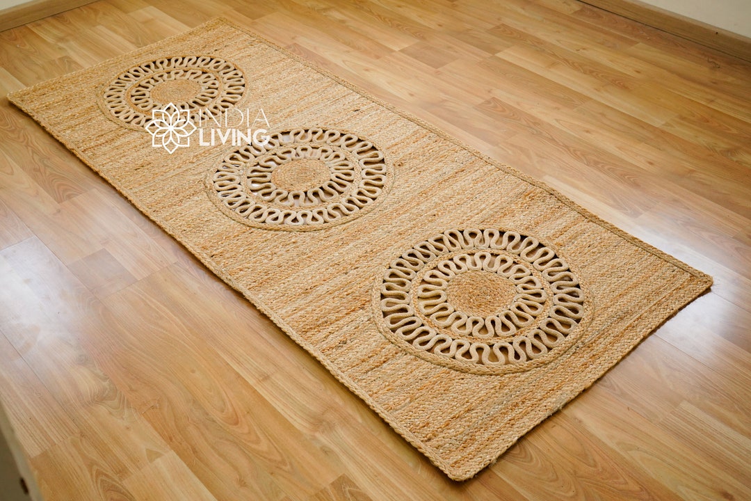 Hallway Runner Natural Fiber Jute Floor Runner With Hula Loop Etsy