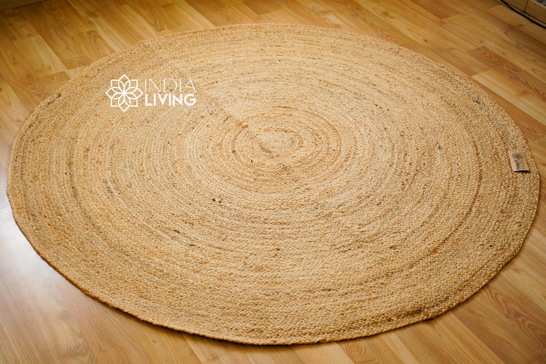 Round Jute Mat Natural Jute Braided Round Rug for Living Etsy