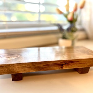 Pedestal Tray - Kitchen Counter Tray - Bathroom Vanity Tray - Wooden Tray - Countertop Tray