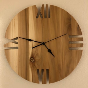 14” Cedar Wood Analogue Wall Clock