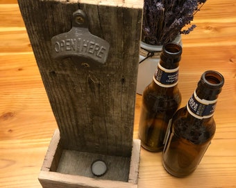 Reclaimed Wood Wall Mount Bottle Opener