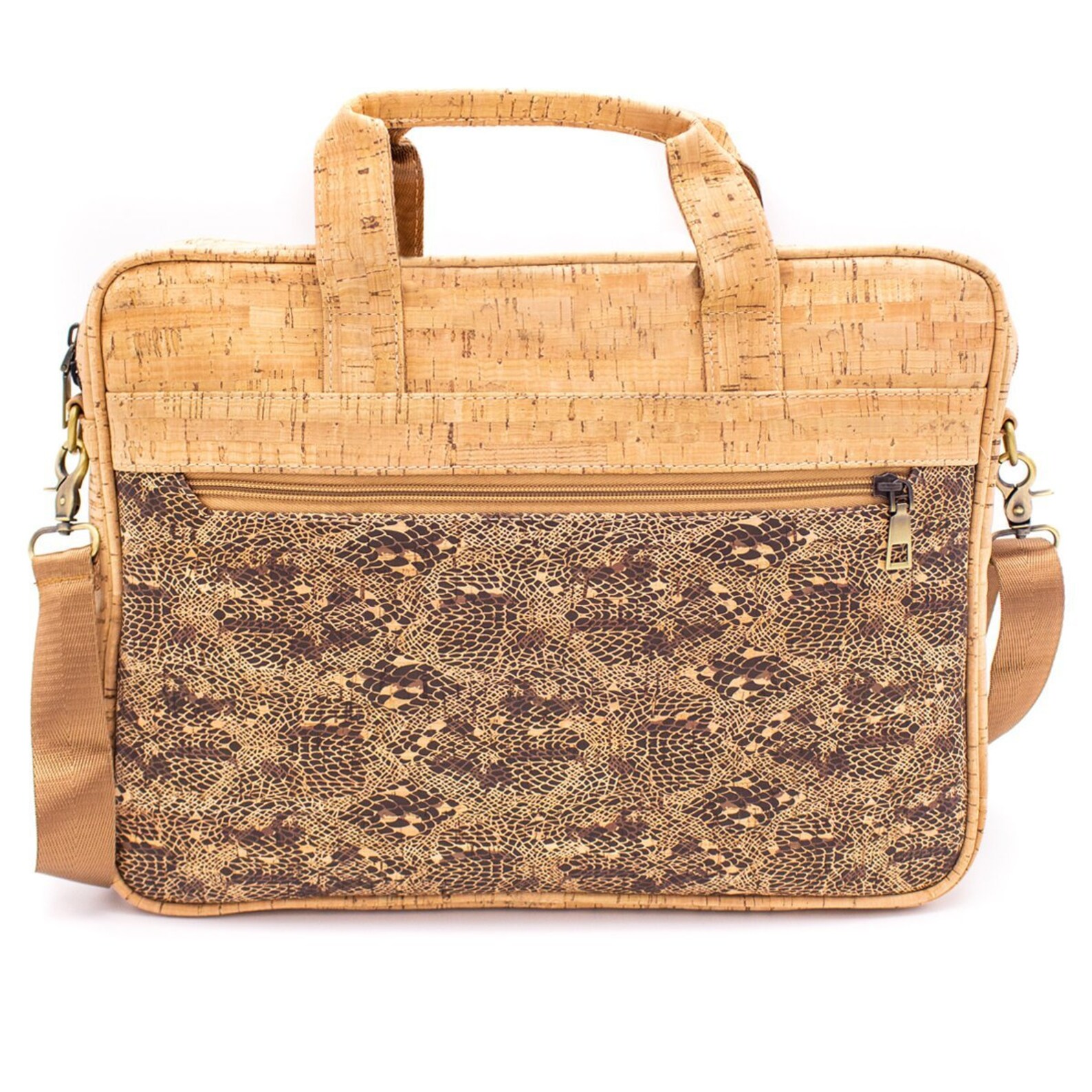 Natural Cork Laptop Bag Briefcase With Pattern Etsy
