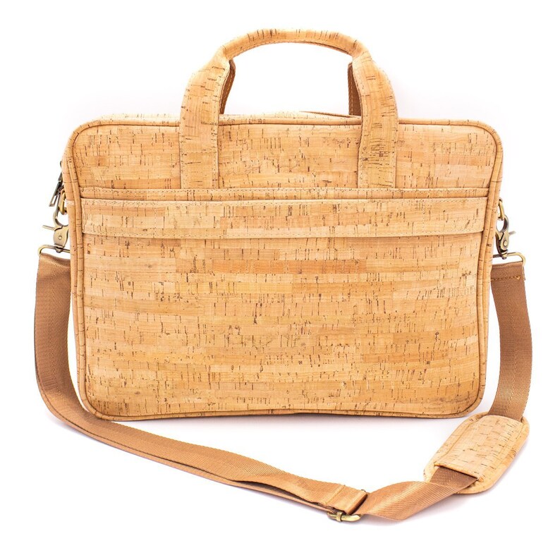Natural Cork Laptop Bag Briefcase With Pattern Etsy