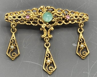 Vintage Filigree Design Collar Brooch