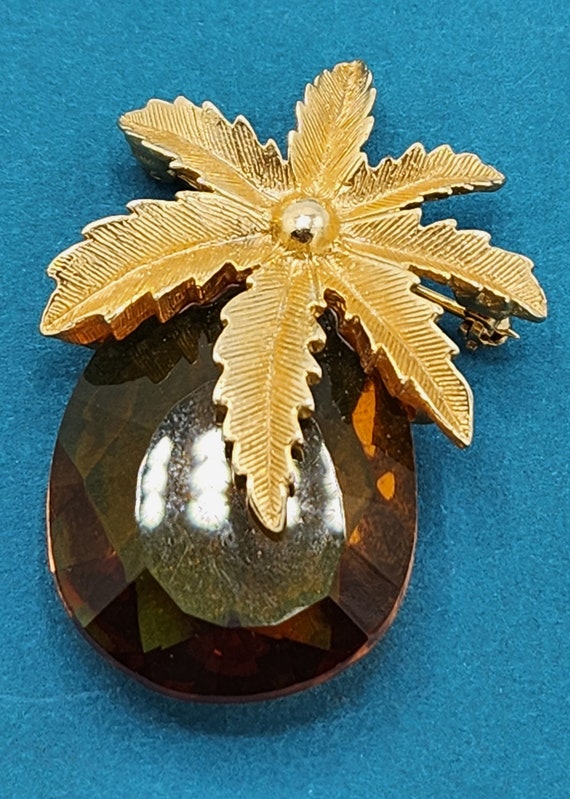 Vintage Amber Pineapple Gold Pin/Pendant