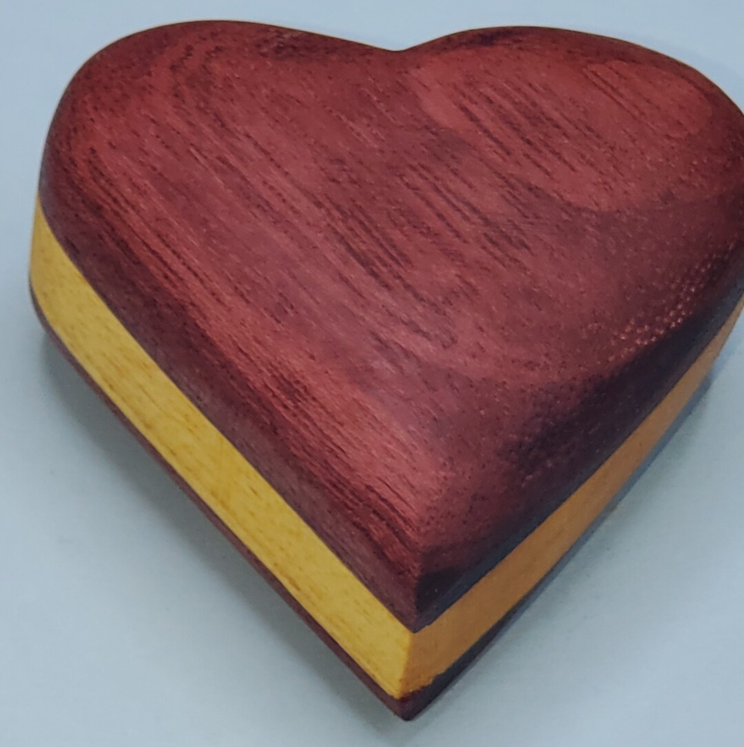 Purple and Yellow Heart Wood Heart Sandwhich Etsy