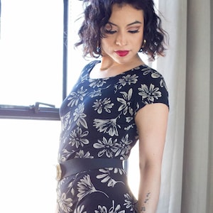 90’s Stretchy Floral Print 2 Piece Skirt Set