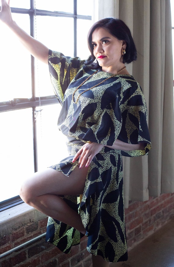 80's Avant-Garde Abstract Silk Dress