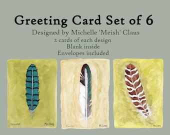 Feather Greeting Card Set of 6