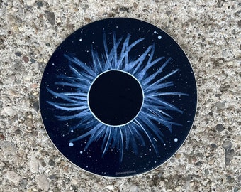 Solar Eclipse Totality Corona - waterproof vinyl sticker