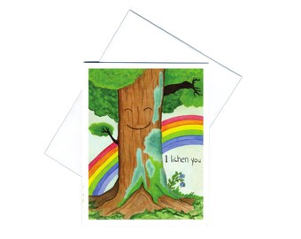 Rainbow 'I Lichen You" Greeting Card
