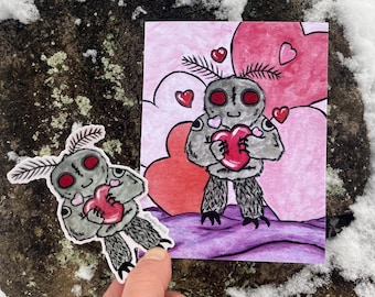 Mothman Sticker & Card Set