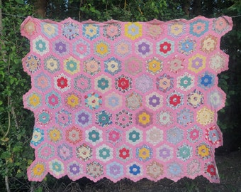 Pink Quilt *Free Shipping * Unique Quilt Vintage Quilt Top