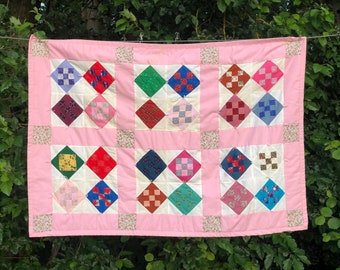 Pink Quilt *Free Shipping * Unique Quilt Vintage Quilt Top