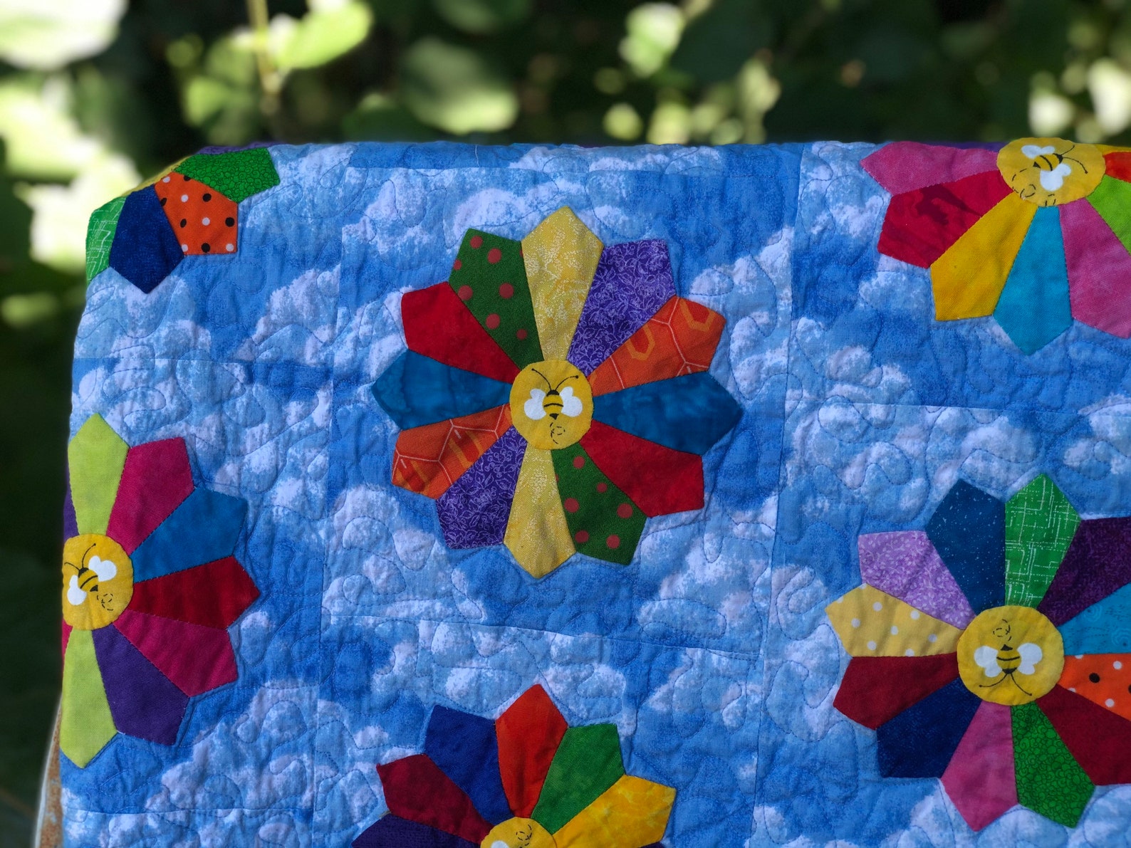 Small Dresden Plate Quilt Rainbow Quilt Sunshine Quilt Etsy