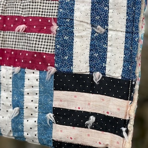 Rustic Quilt Piece, Antique Quilt Piece, Cutter Quilt Piece, Log Cabin Quilt Piece, Primitive Quilt Piece, Old Quilt Piece, Cutter Quilt