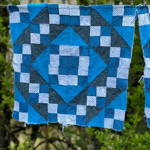 Indigo Blue Patchwork Quilt Top Piece, Quilt Top Piece, Patchwork Quilt Top, Blue Quilt Top Piece, Cutter Quilt Top, Quilt Top, Quilt Book